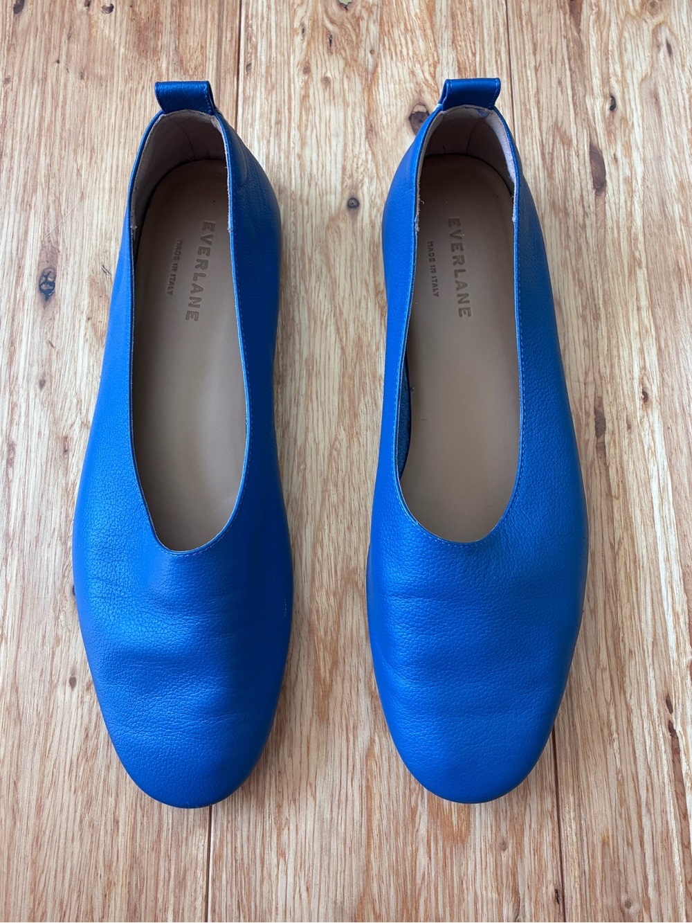 Everlane Royal Blue Leather Ballet Flats